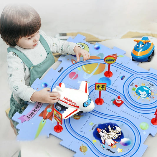 PuzzleRacer Kids Car Track Set